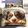 Australian Shepherd dog Pattern Bedding Home Decoration Birthday Gift (1 * duvet cover + 2 * pillowcase, without core)