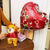 Очень большой стоячий медведь Роза Воздушный шар Милый медведь с сердцем Алюминиевая пленка Шары для Романтического Дня Святого Валентина Свадебной Вечеринки Декор