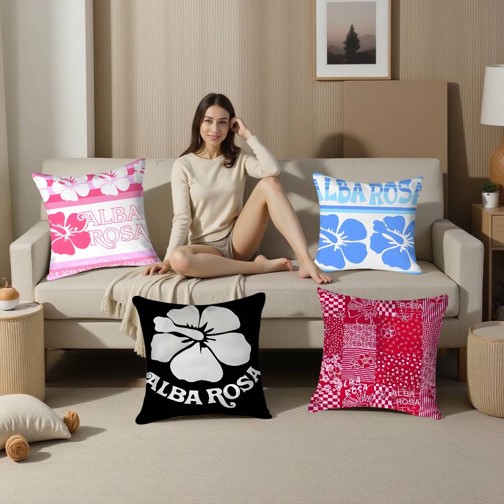 Fashion A-ALBA R-ROSA Pillow Case Plush Fabric Soft  Pillowcase Double Sided Print Cushion Cover Household Gifts