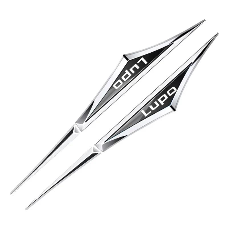 W1402Pcs 3D Alloy Knife Emblem Car Body Side Door Blade Fender Sticker For Volkswagen VW Lupo Caddy CC Jetta Polo Golf Rline GTI MK6 RTHF1