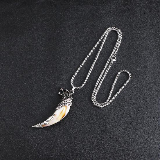 Мужское ожерелье с кулоном в виде волчьих зубов, гальваническое покрытие в стиле панк, легкая форма, ювелирные изделия для шеи, повседневная вечеринка