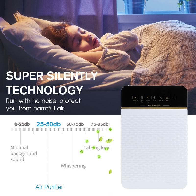 220V Remove Formaldehyde Smoke Dust Automatic Monitors Air Purifier with HEPA Filter Negative Ions Air Cleaner Remote Control