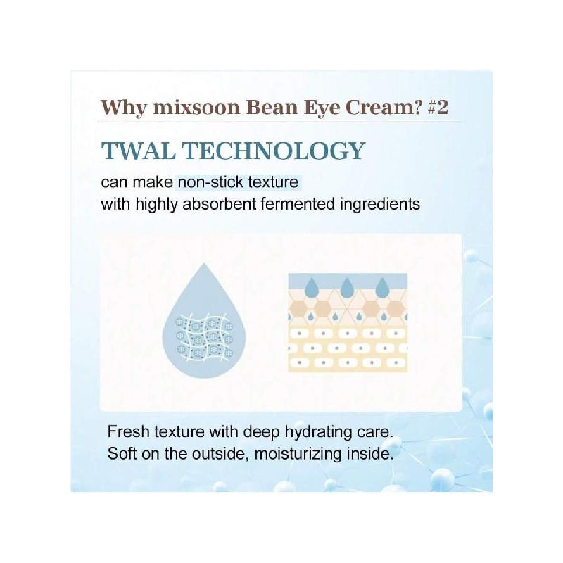 mixsoon Bean Eye Cream Moisturizer With Mild Soothing Beans Korean Skin Care / 20ml