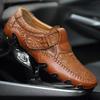 38-47 Новые мужские лоферы из крокодиловой кожи, дышащая мужская обувь для вождения большого размера