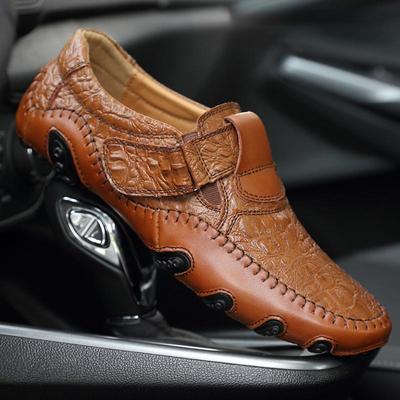 38-47 Новые мужские лоферы из крокодиловой кожи, дышащая мужская обувь для вождения большого размера