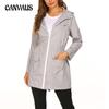 Plus Size Autumn and Winter Women's Outdoor Punching Jacket Waisted Hooded Lightweight Rainwear Rain Jacket