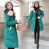 Autumn And Winter Down Jacket Cotton Jacket Women's Medium Length Large Fur Collar Thickened Cotton Jacket