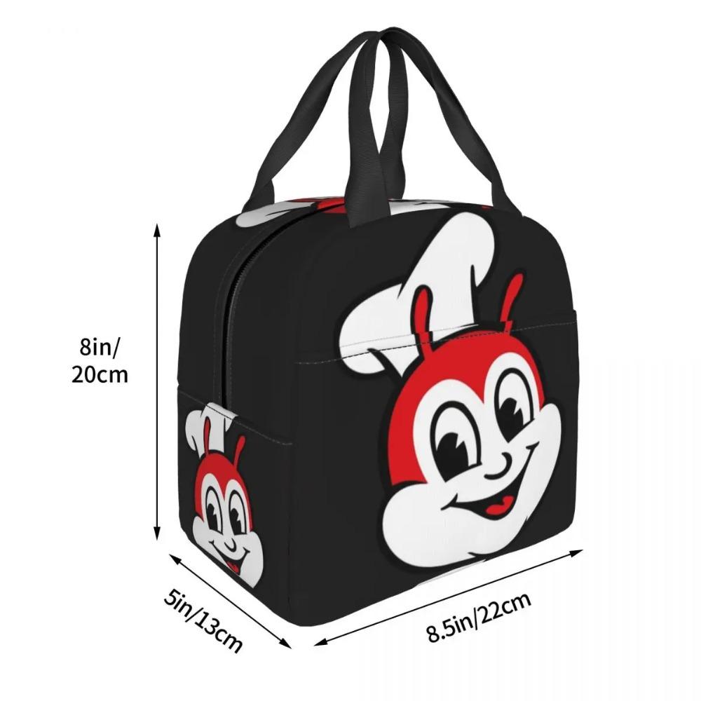 Jollibee Logo Insulated Lunch Bag for Women Children Portable Food Boxes Thermal Lunch Box Tote