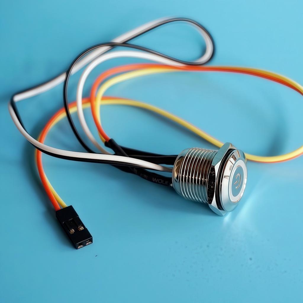 PC Power Switch 12mm/16mm/19mm Host Restart LED Metal Button with 50cm DuPont Line Pushbutton Switches 3