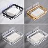 1 Pcs Drill Free Soap Dish Holder Wall Mounted Storage Rack Holder Hollow Type Soap Sponge Dish Bathroom Accessories