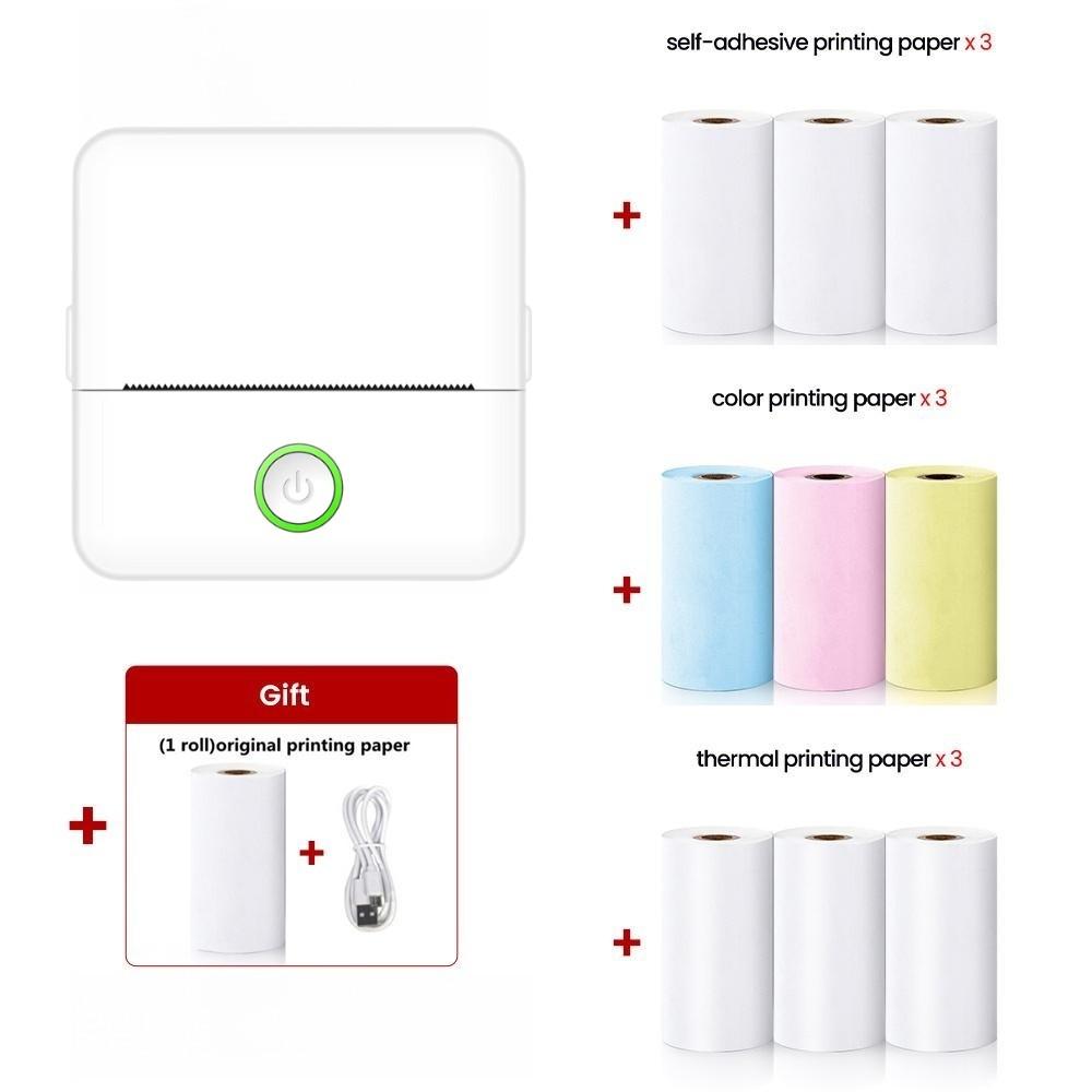 Беспроводной перезаряжаемый мини-принтер Bluetooth с Android IOS, беспроводной принтер для печати чеков и этикеток для липких альбомов, этикеток