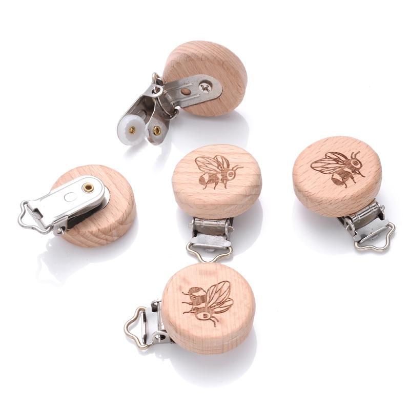 1 шт. 21 стиль Детские клипсы для пустышек из бука Сердце Животное Радужный узор Деревянные металлические клипсы для держателя соски Клипса для пустышки