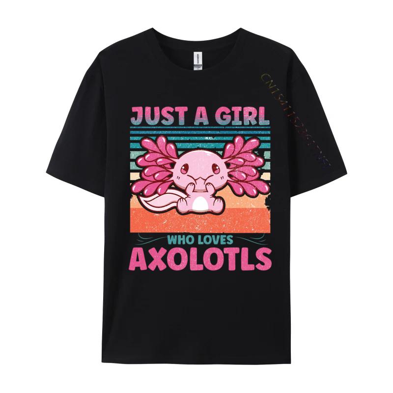 Loves Axolotls Tshirt Plain Autumn Cotton Male Tops Tees TShirt Kawaii Axolotls Tshirts Anime T Shirts