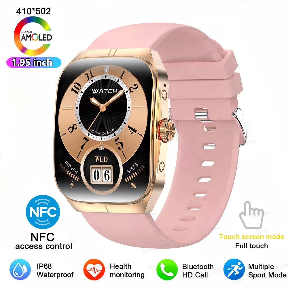 2025 Новые умные часы с NFC AMOLED-экран Всегда показывает время Bluetooth-звонок Серия 9 Часы Пользовательский циферблат Мужские Спортивные Здоровье Женские Смарт-часы