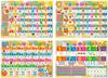 Hiragana Katakana Aiueo Number Alphabet English Table Set of 4 A2 Size Bath Poster Toy