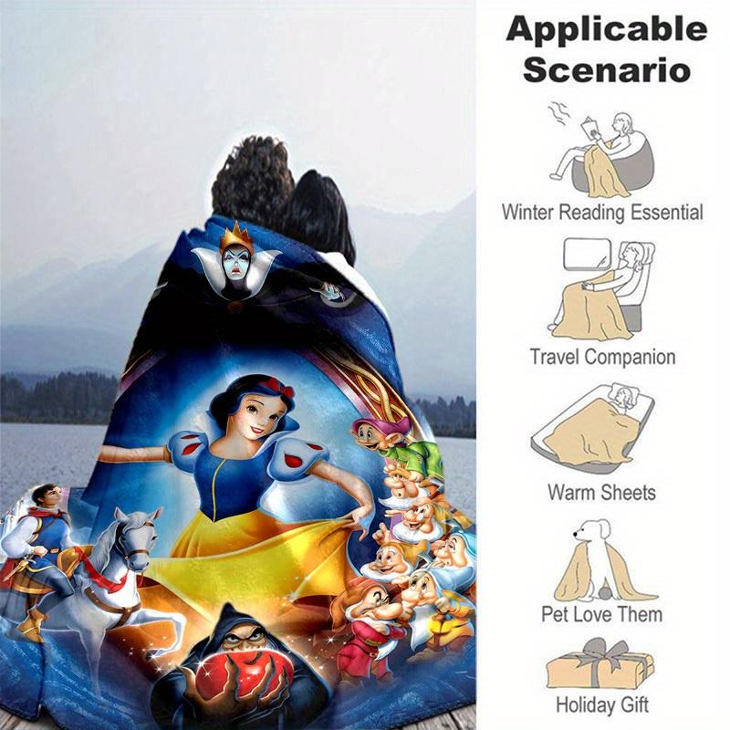 1pc, Snow White and the Seven Dwarfs: A Magical Home Decor Gift Cozy Blanket for Bedroom, Living Room, Travel, Camping, Car