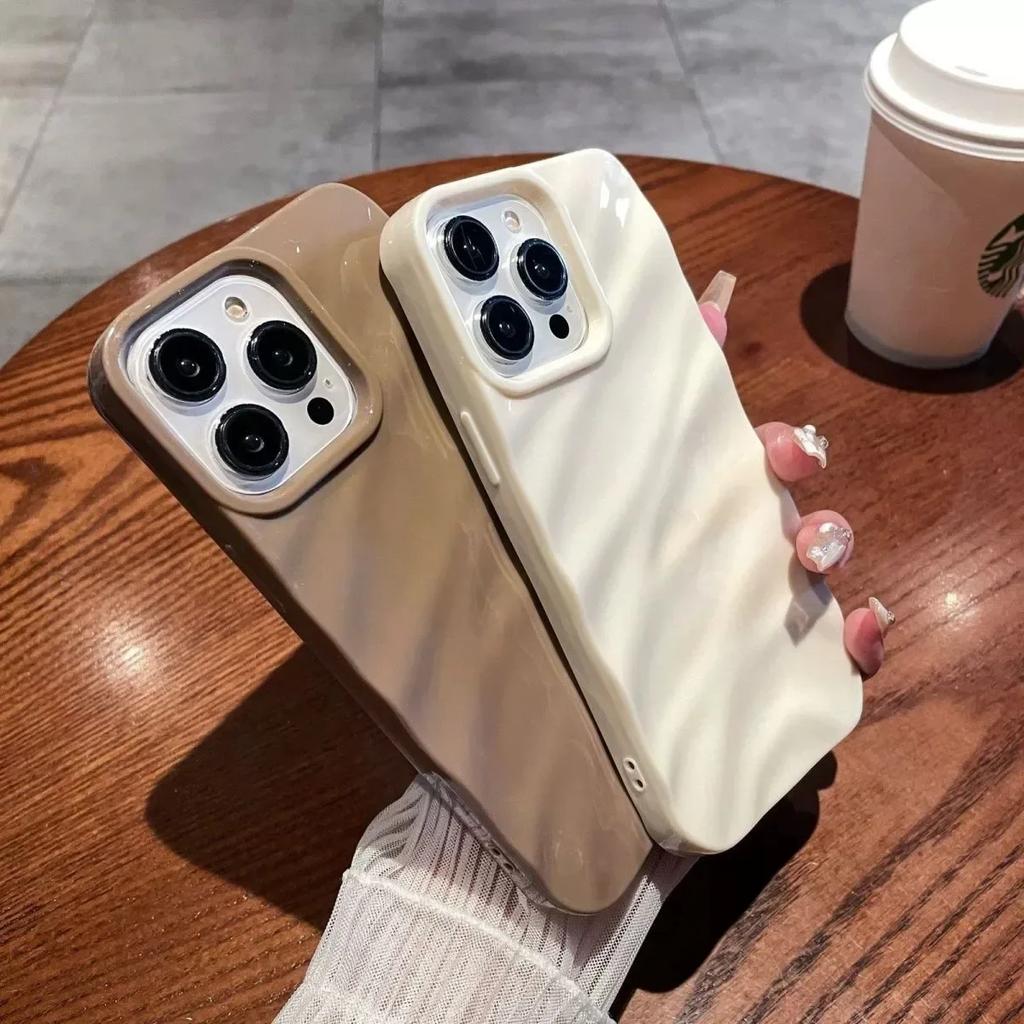 Мягкий Конфетный Чехол для Телефона с Волнистым Рисунком Для iPhone 17 16 11 12 13 14 15 Pro Max Xs Max XR 7 8 Plus 17Air Ударопрочный Бампер