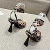 Fashion New Sexy Leopard Print Pointed Toe Slingback Sandals Women Summer Open Toe Buckle Strap Gladiator High Heels Party Dress Shoes
