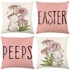 Pink Easter Pillow Cover Simple Letter Rabbit Home Fabric Sofa Pillow Cushion Cover