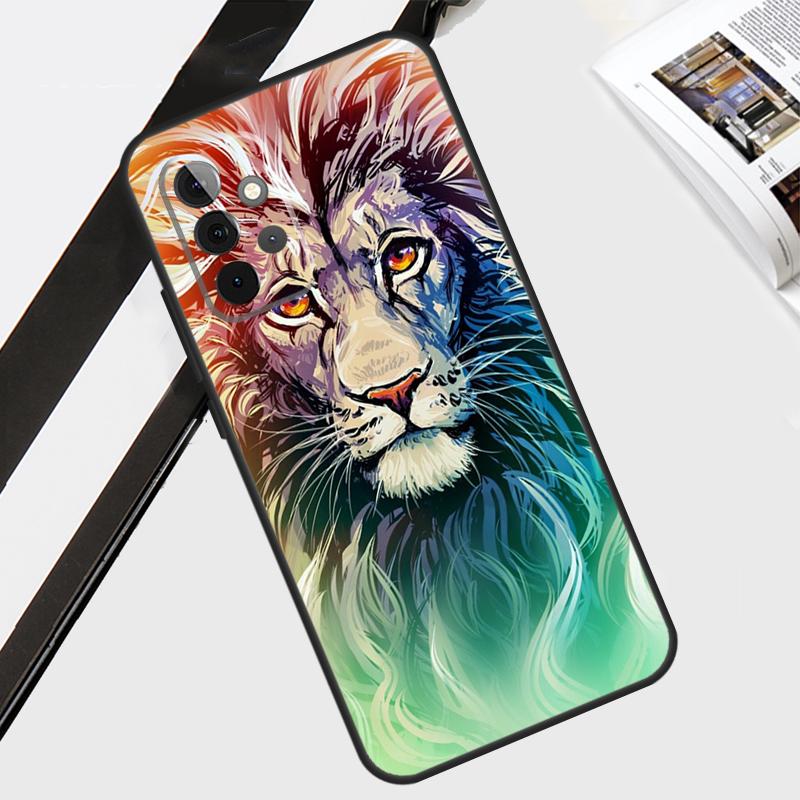 Чехол-животное Лев для Samsung Galaxy A55 A35 A15 A56 A36 A26 A16 A06 A54 A34 A14 A12 A22 A32 A52 A13 A53