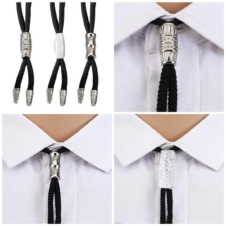 Плетеный шнурок-трубка Боло-галстук Резной кулон Ковбойский галстук-чокер