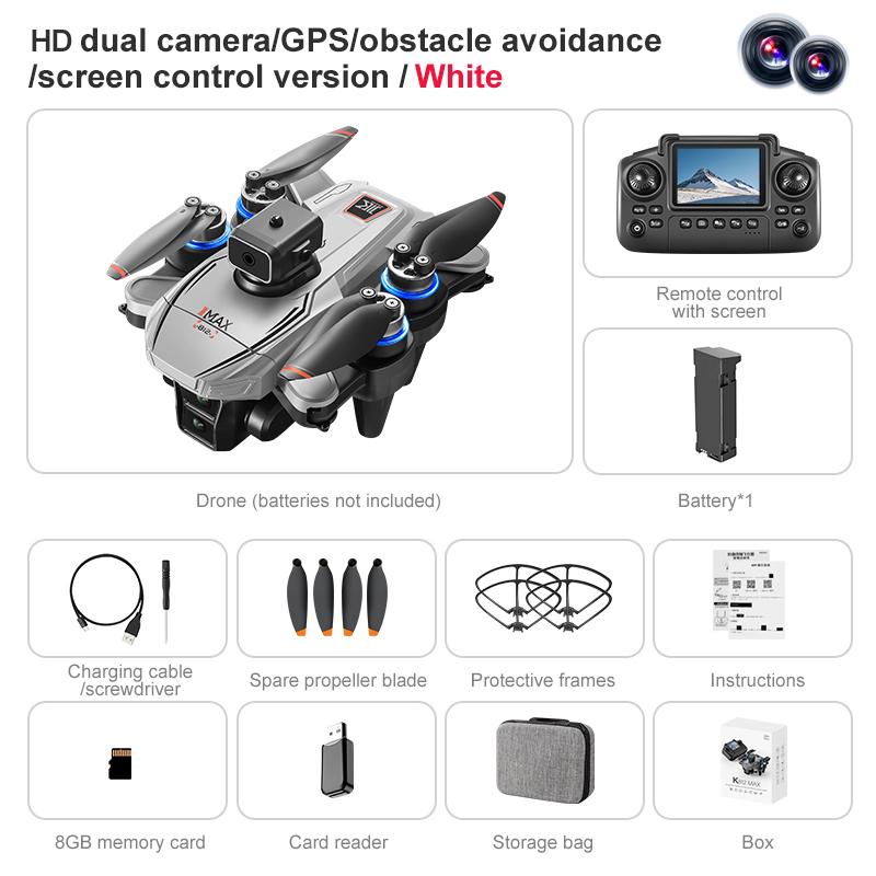 New K812 Max GPS Drone 4K Professional HD Dual Cameras 5G WIFI Brushless Obstacle Avoidance Screen FPV Foldable Quadcopter Toys