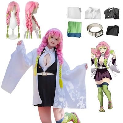 Аниме Клинок, рассекающий демонов Kimetsu No Yaiba Канродзи Мицури Косплей Костюм Женский Сексуальное Кимоно Платье Парик