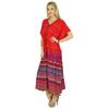 Bimba Женский длинный кафтан из вискозы Maxi Coverup Красный кафтан Кимоно с рукавами