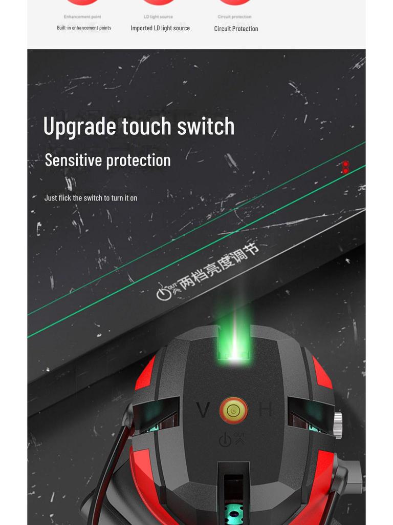 Высокоточный наружный зеленый лазерный уровнемер - инфракрасный, автоматическое нивелирование, мощный свет, тонкая линия, пять линий, 23.