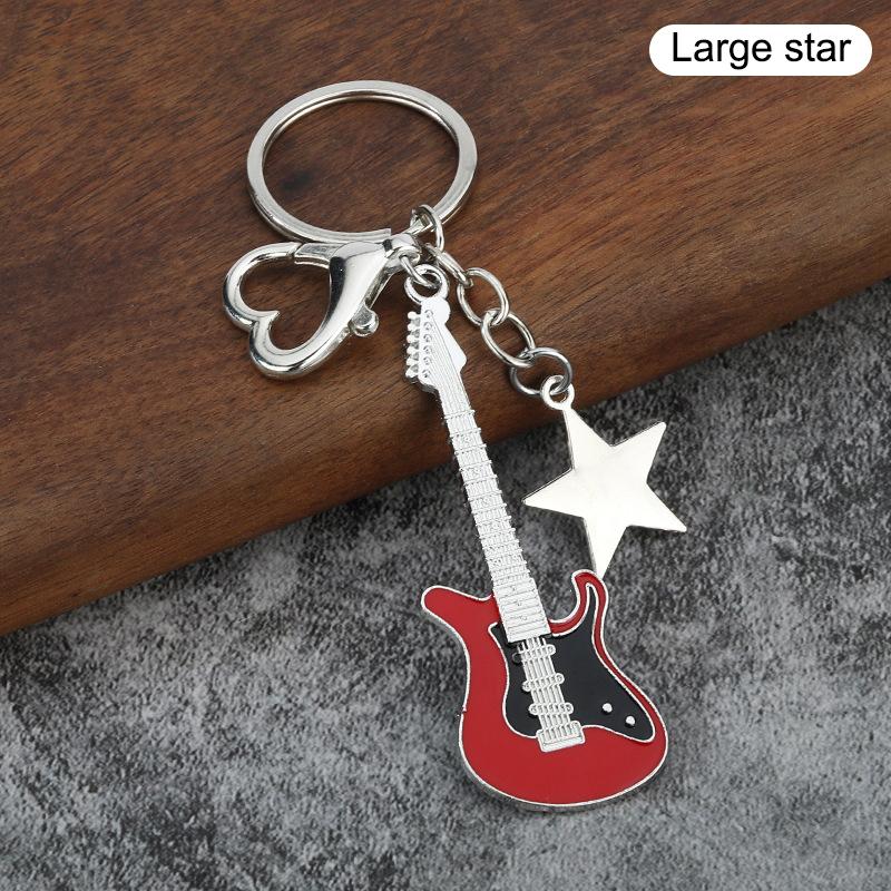 Creative Classic Mini Rock Electric Acoustic Guitar Shaped Keychain Pendant Backpack Decoration Accessories Gifts