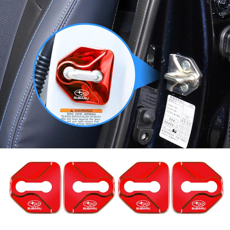 Car Door Lock Cover Stainless Steel Protection Accessories For Subaru STI WRX Forester Impreza Legacy Outback XV BRZ Tribeca Z17