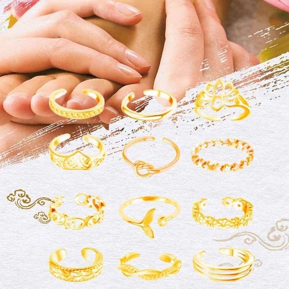 Fish Tail Fashion Jewelry Women Toe Ring Korean Style Toe Ring Open Ring Vintage Foot Ring Set