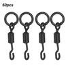 60PCS 20mm Rolling Swivels Single Hook Quick Change Swivels Portable Fishing Connector  for Jigging
