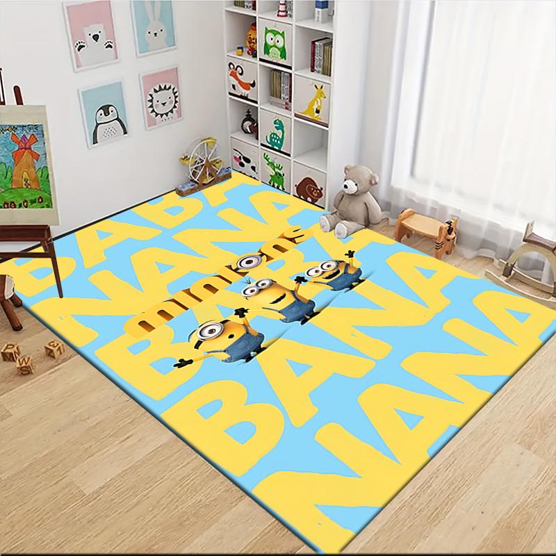 Minions Banana Background Carpet Rug Soft Washable Antislip Home Living Room Sofa Mats Personalized Christmas Rug