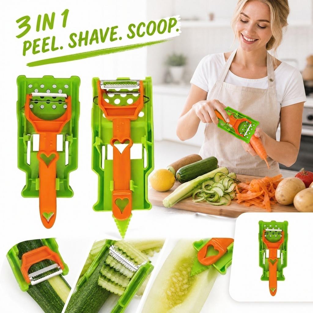 Vegetable and Peeler, Multifunctional Kitchen Tool for Carrots Potatoes and More