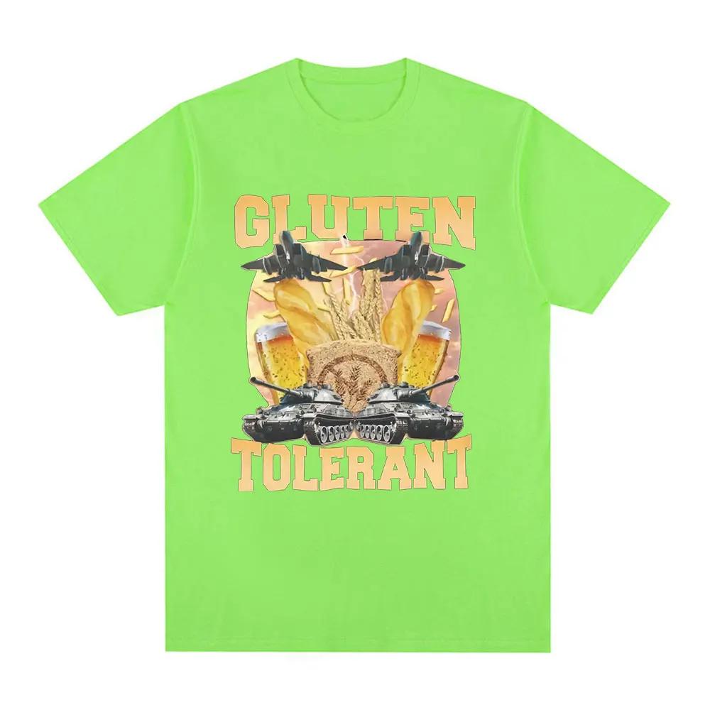 Creative Gluten Tolerant Funny Meme Graphic T Shirt Men Women Clothing Fashion Vintage T-shirt Casual Cotton Oversized Tee Shirt