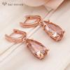 Fashion Water Drop Cubic Zirconia Dangle Earrings For Women Wedding Rose Gold Color Fine Jewelry Gift