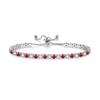 Adjustable 4MM Round Rainbow Zircon Tennis Bracelets for Women Men Fashion Silver Color Crystal Chain on Hand Trend Jewelry H133