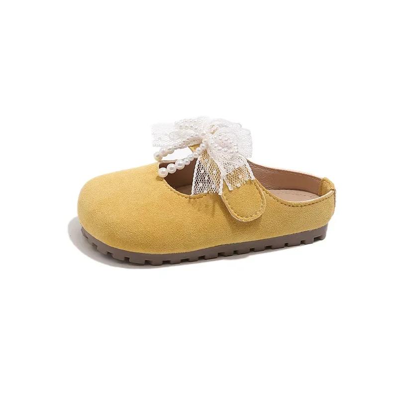 2025 Children Leather Shoes for Girls Spring New Fashion Korean Style Soft Bottom Anti-slippery Versatile Chic Princess Flats