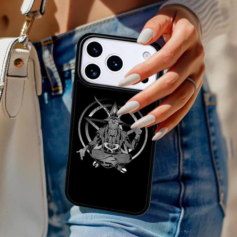 Сатанинская Пентаграмма Бафомет Чехол для Телефона Для iPhone 17 Air 14 15 13 12 Max Чехол Для Apple 16e 11 Pro Max Plus Coque