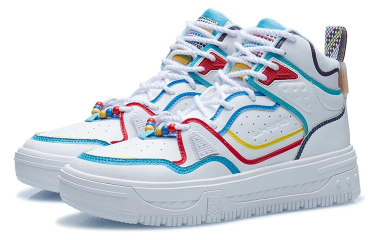 Li Ning Domain Specific Territory Travel High top Skateboard Shoes Women's White AGCR432-2