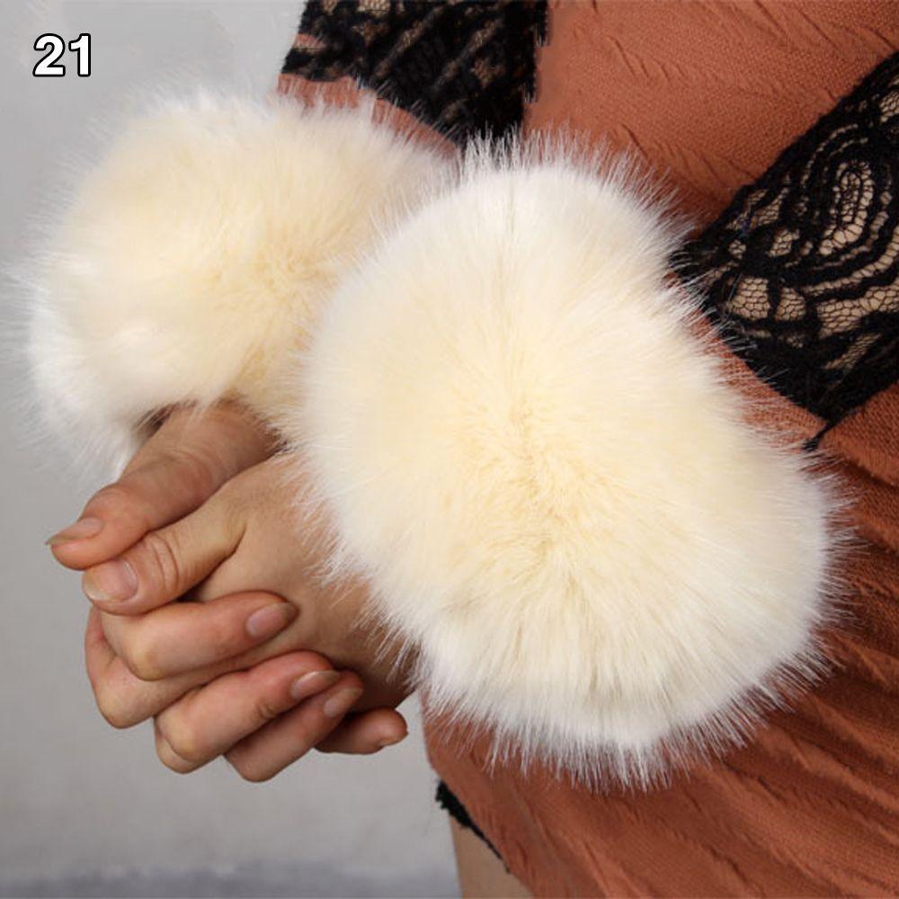 Аксессуары для одежды Теплый напульсник Эластичный ветрозащитный нарукавник на запястье Искусственный мех Дамский плюшевый манжет