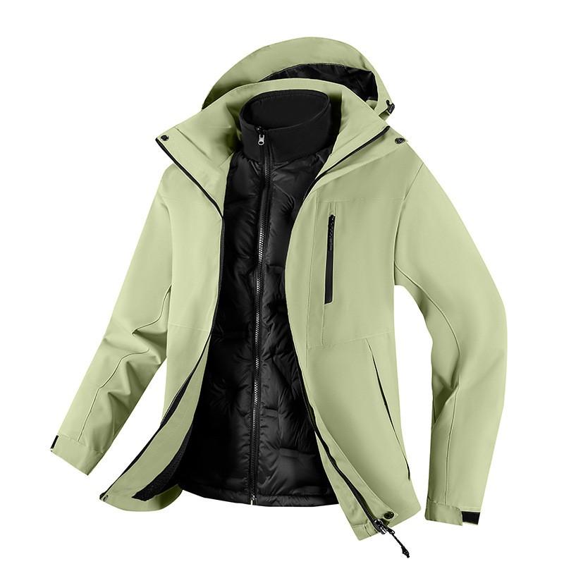 Outdoor 3-in-1 Down Jacket Windproof Waterproof Hiking Camping Winter Coat Men Women