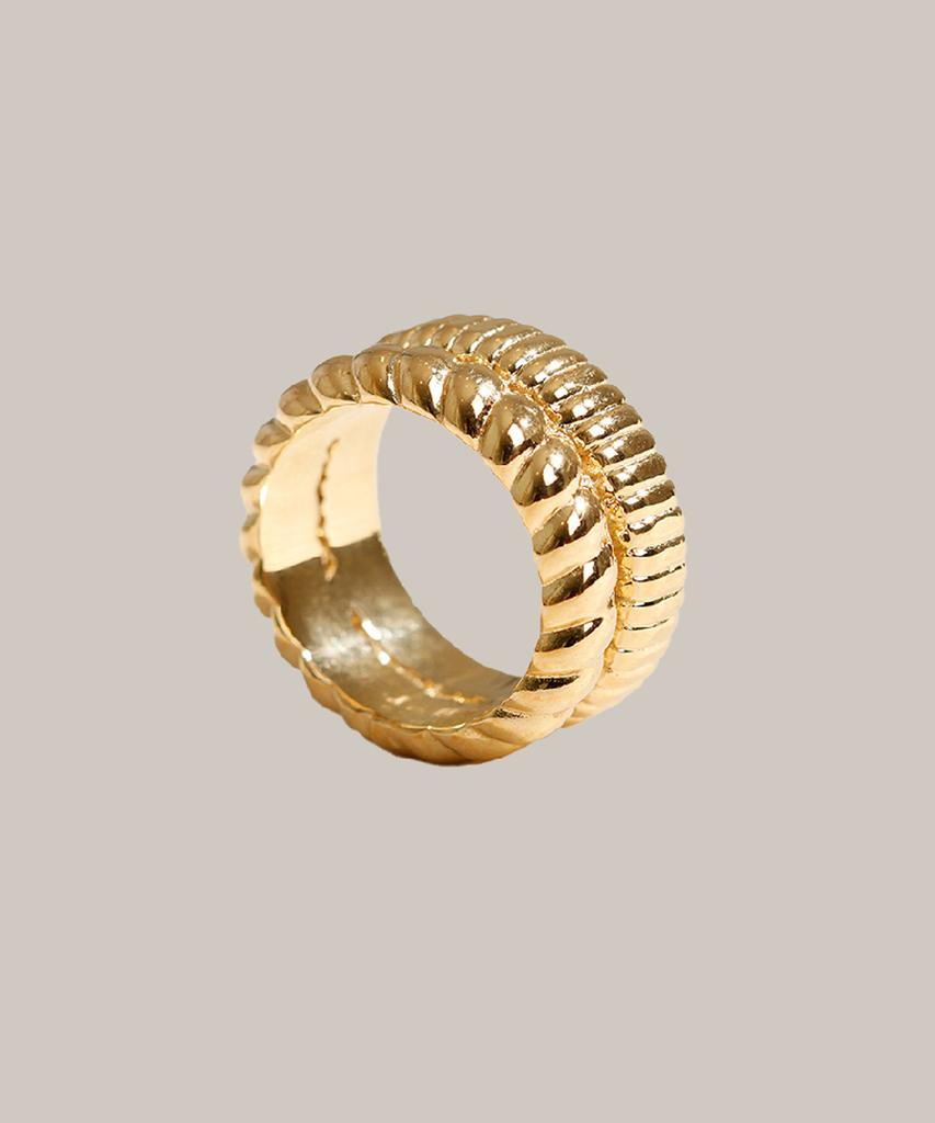 Jnui Double Rigid Ring 14K Gold Plated