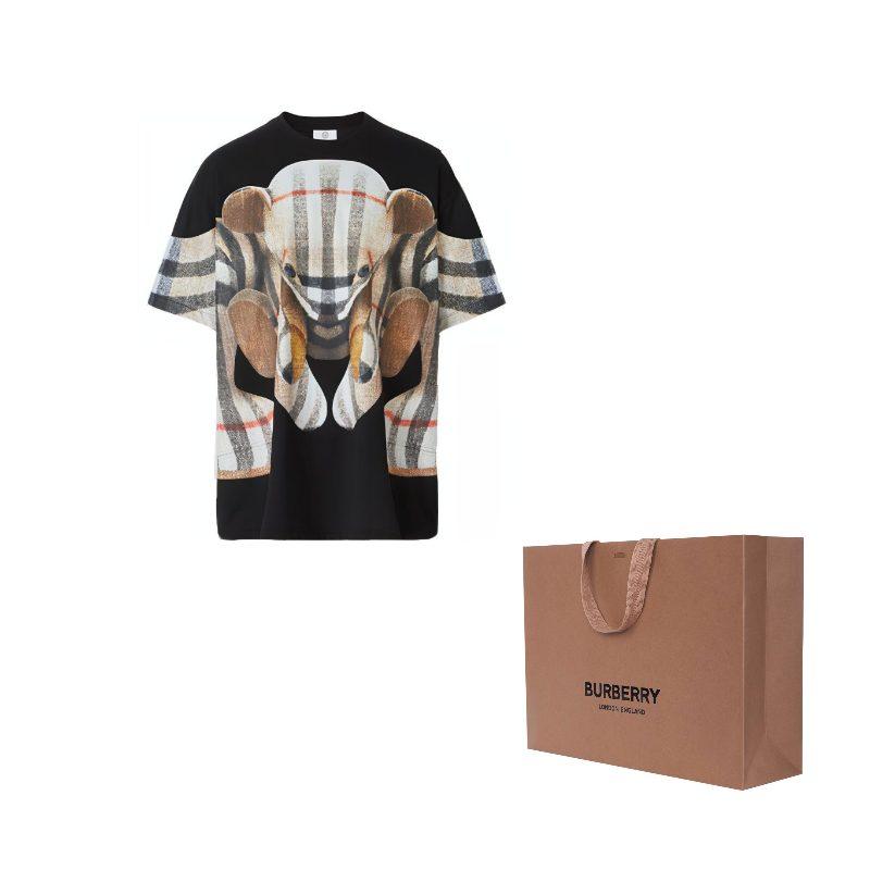 Burberry Дэрил Чек Мишка Томас Хлопковая футболка Черный 80495681