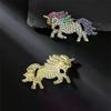 Set of 1/2 Rhinestone-Embellished Horse Brooches, Alloy Zodiac Pins, Perfect New Year Gift for Men/Women