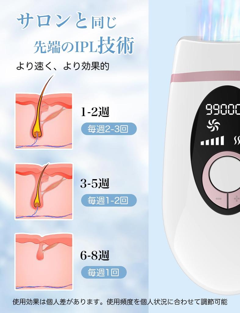 IPL Hair Removal Device with 5 Adjustable for Men and and Full and Lightweight for Home Use Salon-Grade 990,000 Flashes, Settings, Manual/Automatic,