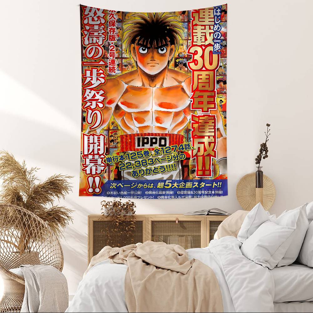 Hajime No Ippo Anime Chart Tapestry For Living Room Home Dorm Decor Art Home Decor