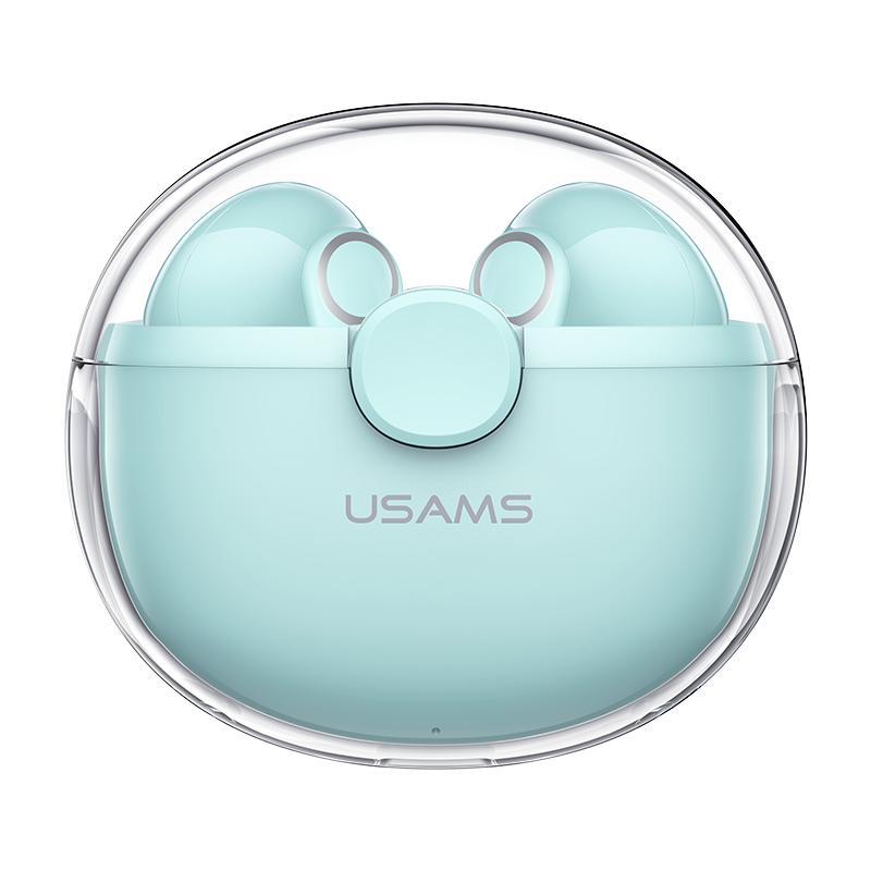 USAMS Bluetooth 5,1 TWS беспроводные наушники с прозрачным корпусом, гарнитура, стерео шумоподавление, бас, сенсорное управление, длительный режим ожидания, 300 мАч