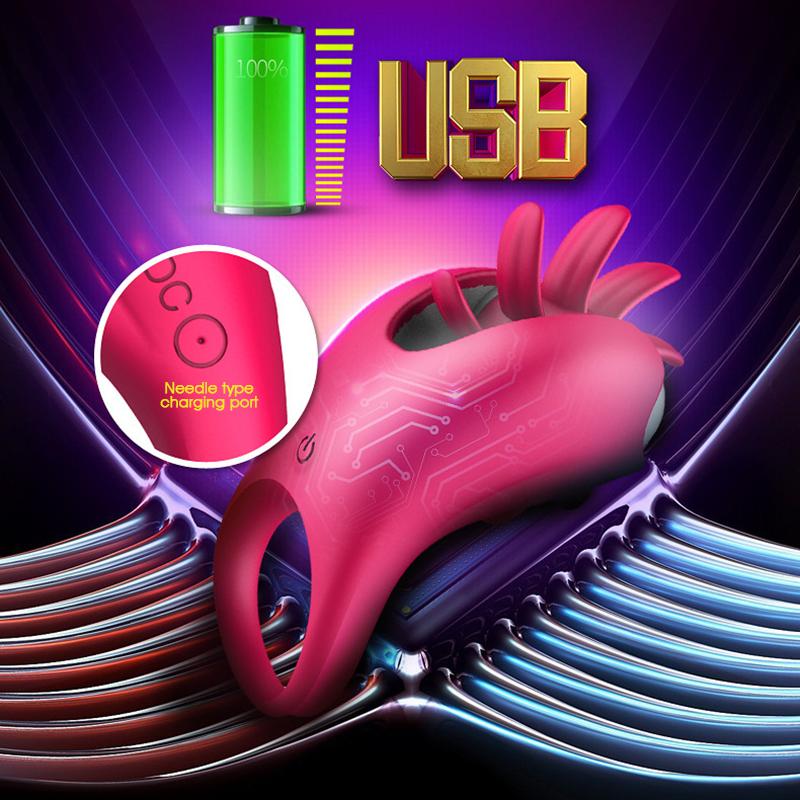 Вращение Оральный Вибратор Для Лизания Языка Влагалище Клитор Стимулирует Секс-Игрушки Для Пар Флирт Пенис Вибратор Кольцо